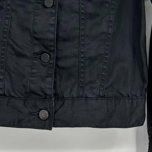 AllSaints Loa Soft Trucker Jacket Lightweight Black Size 4 - Picture 3 of 8